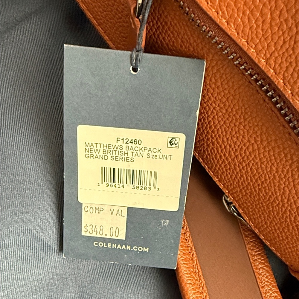 COLE HAAN -  Tan Leather Backpack - Picture 2 of 8